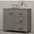 Matia Pinewood Sideboard with 1 Door 3 Drawers - Light Grey