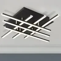 Matrix LED 6 Integrated Crosshatch Ceiling Light - Black