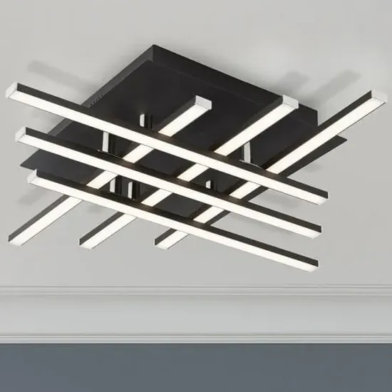Matrix LED 6 Integrated Crosshatch Ceiling Light - Black