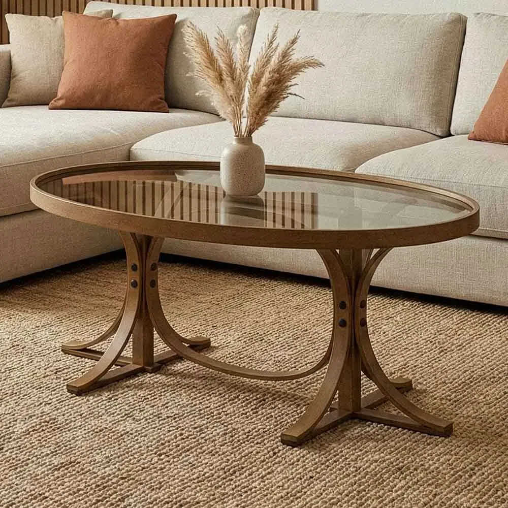 Matsue Coffee Table - Walnut, Solid Beech Wood & Tempered Glass product