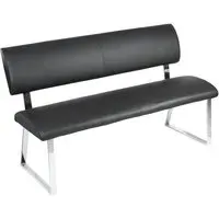 Mattis 3-Seater Dining Bench - Black, Faux Leather