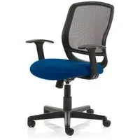Mave Task Office Chair with T-Bar Arms - Blue, Mesh