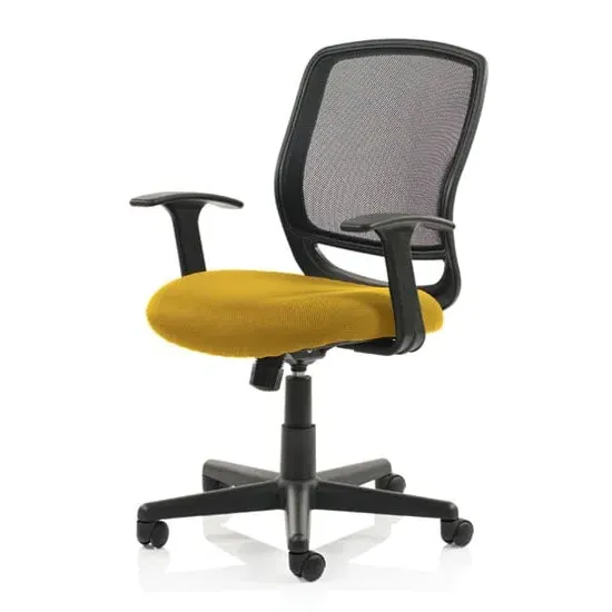 Mave Task Office Chair with T-Bar Arms - Yellow, Mesh