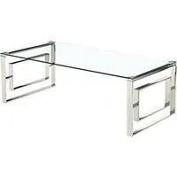 Maxon Clear Glass Coffee Table - Silver