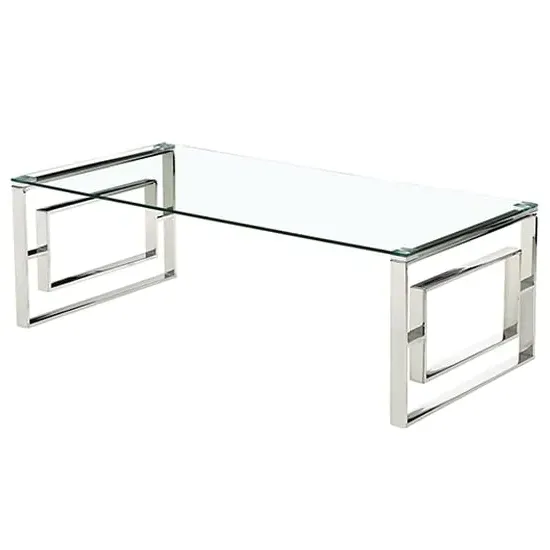 Maxon Clear Glass Coffee Table - Silver
