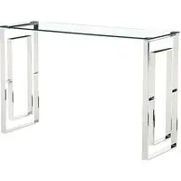 Maxon Clear Glass Console Table - Silver