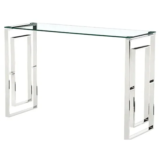 Maxon Clear Glass Console Table - Silver