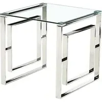 Maxon Clear Glass Lamp Table - Silver