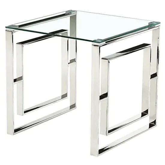 Maxon Clear Glass Lamp Table - Silver image