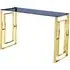 Maxon Glass Console Table - Grey, Gold Metal