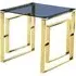 Maxon Glass Lamp Table - Grey, Gold Metal