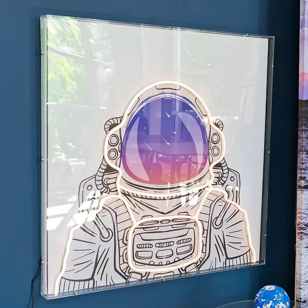 Maxton LED Astronaut Wall Art with Acrylic Case - Multicolour image