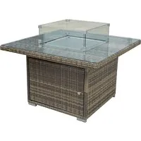 Maxton Rattan Garden Firepit Dining Table - Natural Brown alternate view