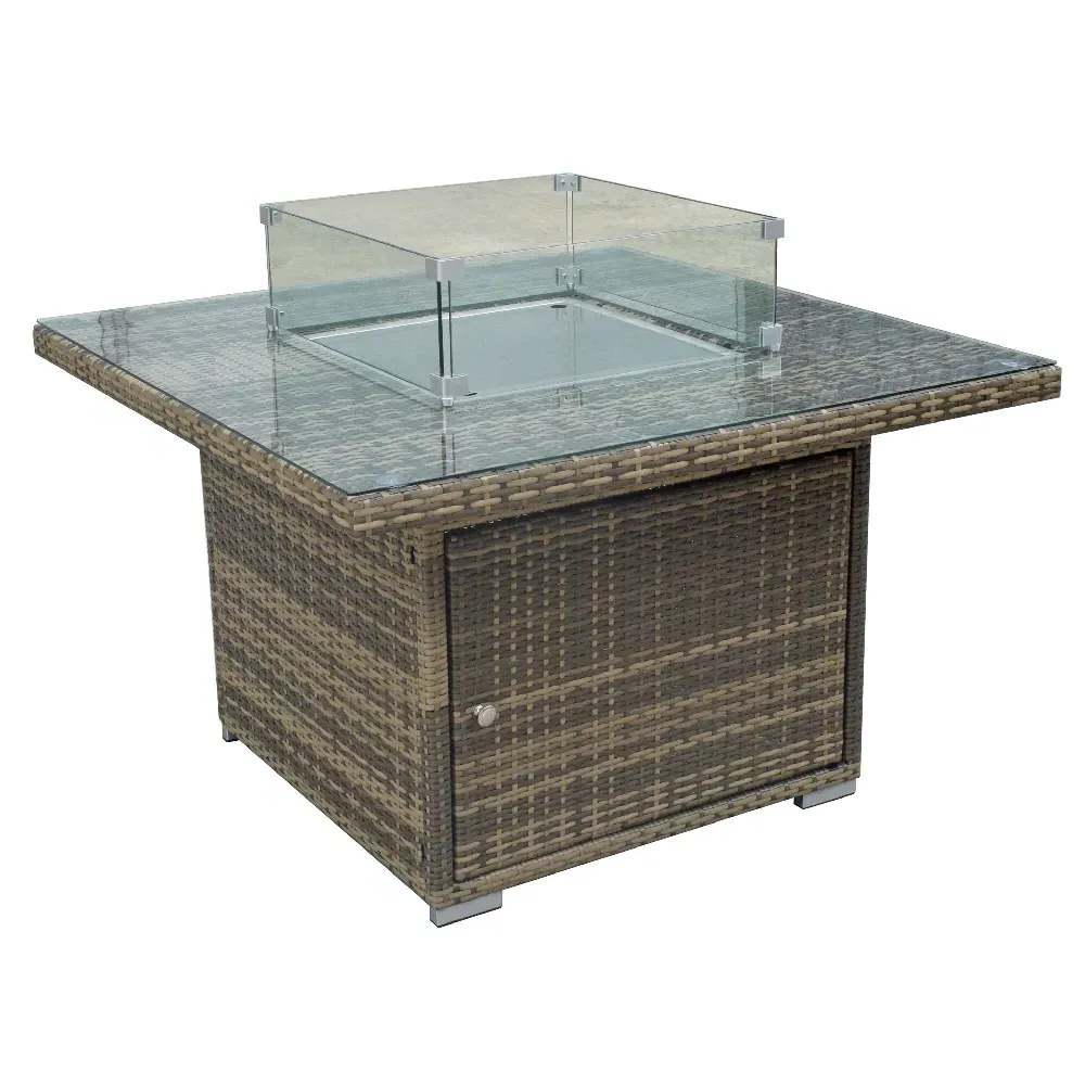 Maxton Rattan Garden Firepit Dining Table - Natural Brown product