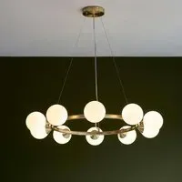 Mayetta 10 Light Glass Pendant Ceiling Light - Gold