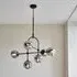 Mayetta 5-Light Pendant Ceiling Light - Black, Smoked Glass