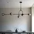 Mayetta 5-Light Pendant Ceiling Light - Black, Smoked Glass