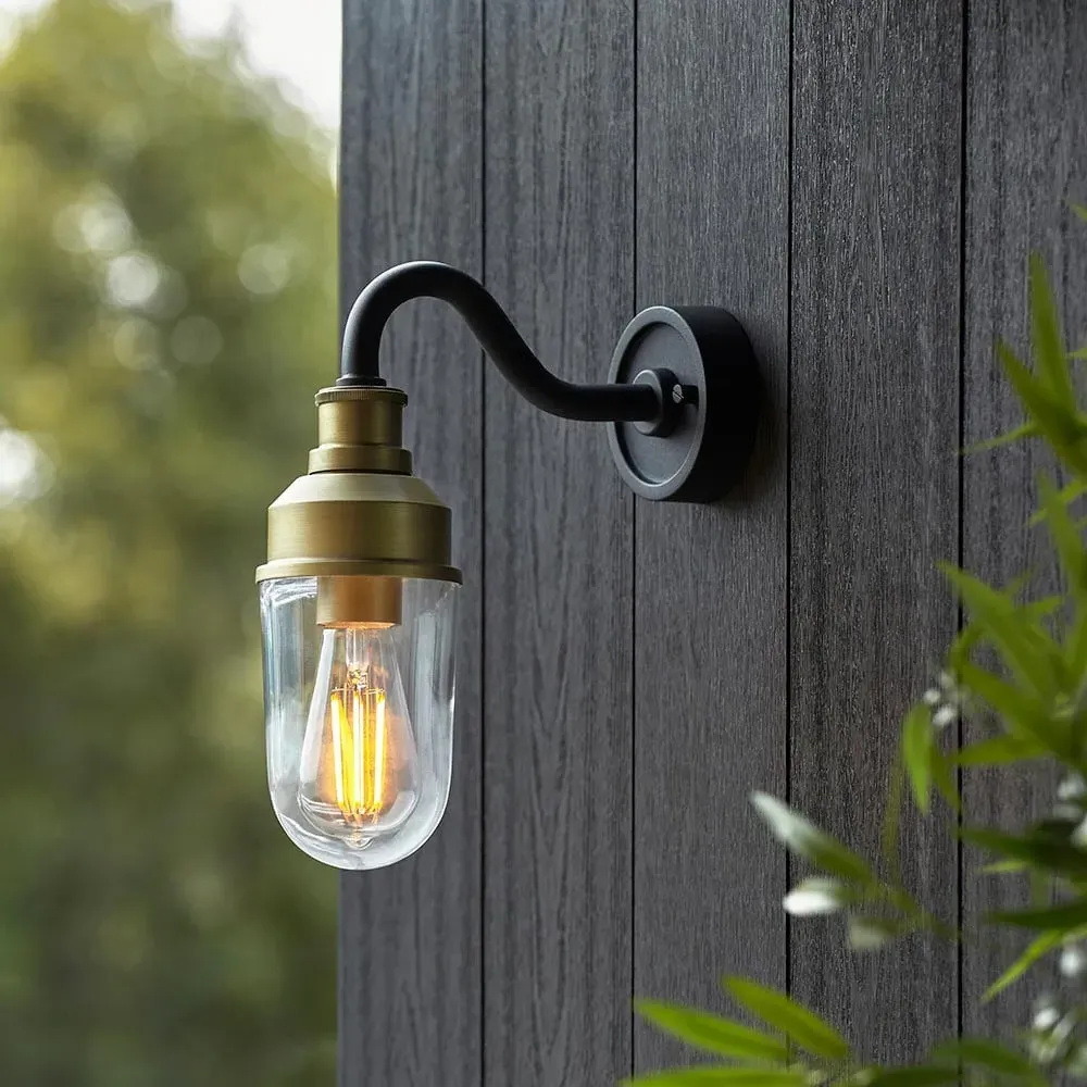 Mayetta Outdoor Wall Light - Black, Gold image