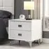 Mayfair Bedside Cabinet with 2 Drawers - White, High Gloss