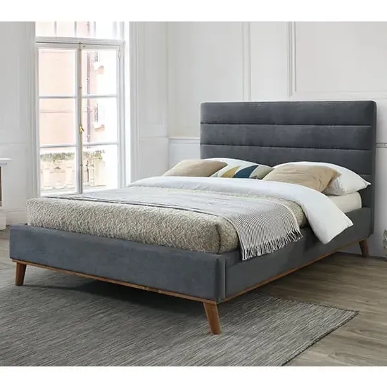 Mayfair King Size Bed Frame - Dark Grey, Fabric