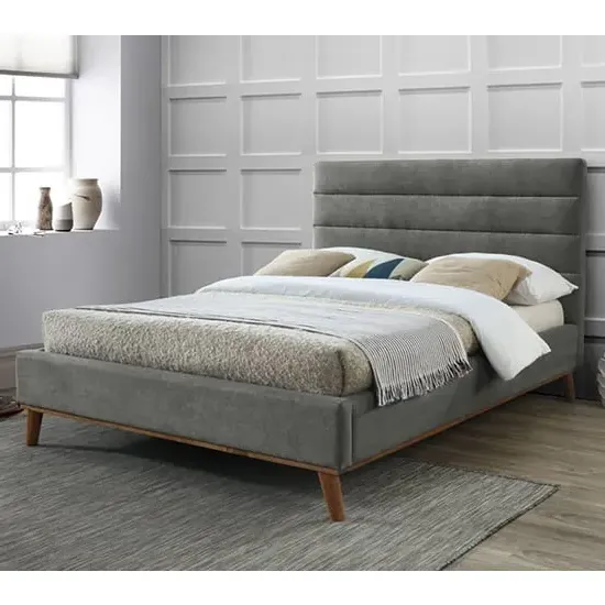 Mayfair King Size Bed Frame - Light Grey, Fabric