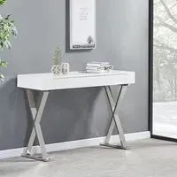 Mayline Console Table with 2 Drawers - White