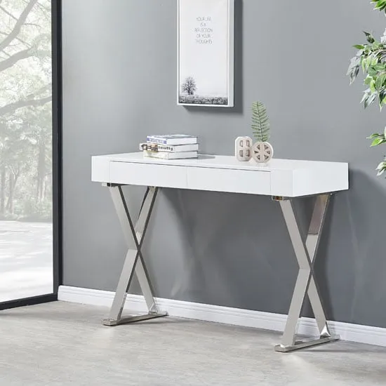 Mayline Console Table with 2 Drawers - White image