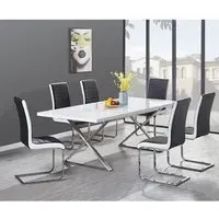 Mayline Extendable Dining Set with Symphony Chairs - White