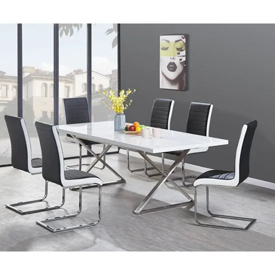 Mayline Extendable Dining Set with Symphony Chairs - White