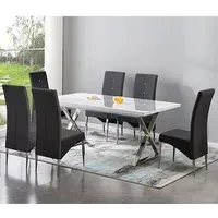 Mayline Extendable Dining Set with Vesta Chairs - Black