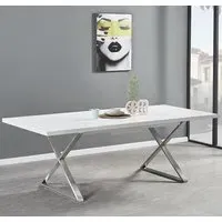 Mayline Extendable Dining Table - White, High Gloss