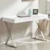 Mayline High Gloss Laptop Desk with Drawer - White