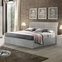 Mayon King Size Bed Frame - Grey Marble Effect, MDF