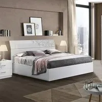 Mayon King Size Bed Frame - White Gloss, MDF alternate view