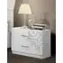 Mayon Wooden Bedside Cabinet Flower Pattern - White, MDF