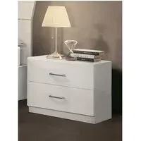 Mayon Wooden Bedside Cabinet - White, MDF