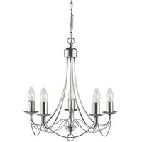 Maypole 5 Light Chandelier - Satin Silver