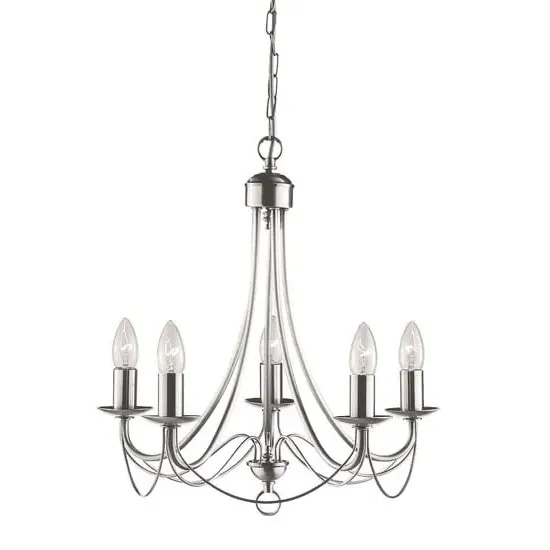 Maypole 5 Light Chandelier - Satin Silver