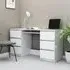 Mayra Laptop Desk with 6 Drawers - White, Engineered Wood