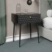 Mccall Bedside Cabinet with 1 Drawer - Black, Metal alternate view