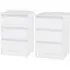 Mcgowan Bedside Cabinet Pair with 3 Drawers - White