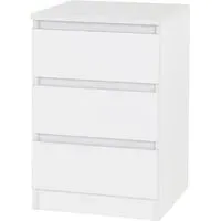 Mcgowan Bedside Cabinet with 3 Drawers - White