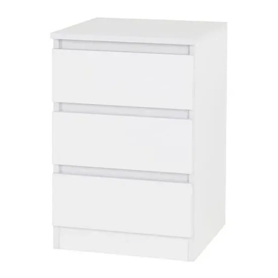 Mcgowan Bedside Cabinet with 3 Drawers - White