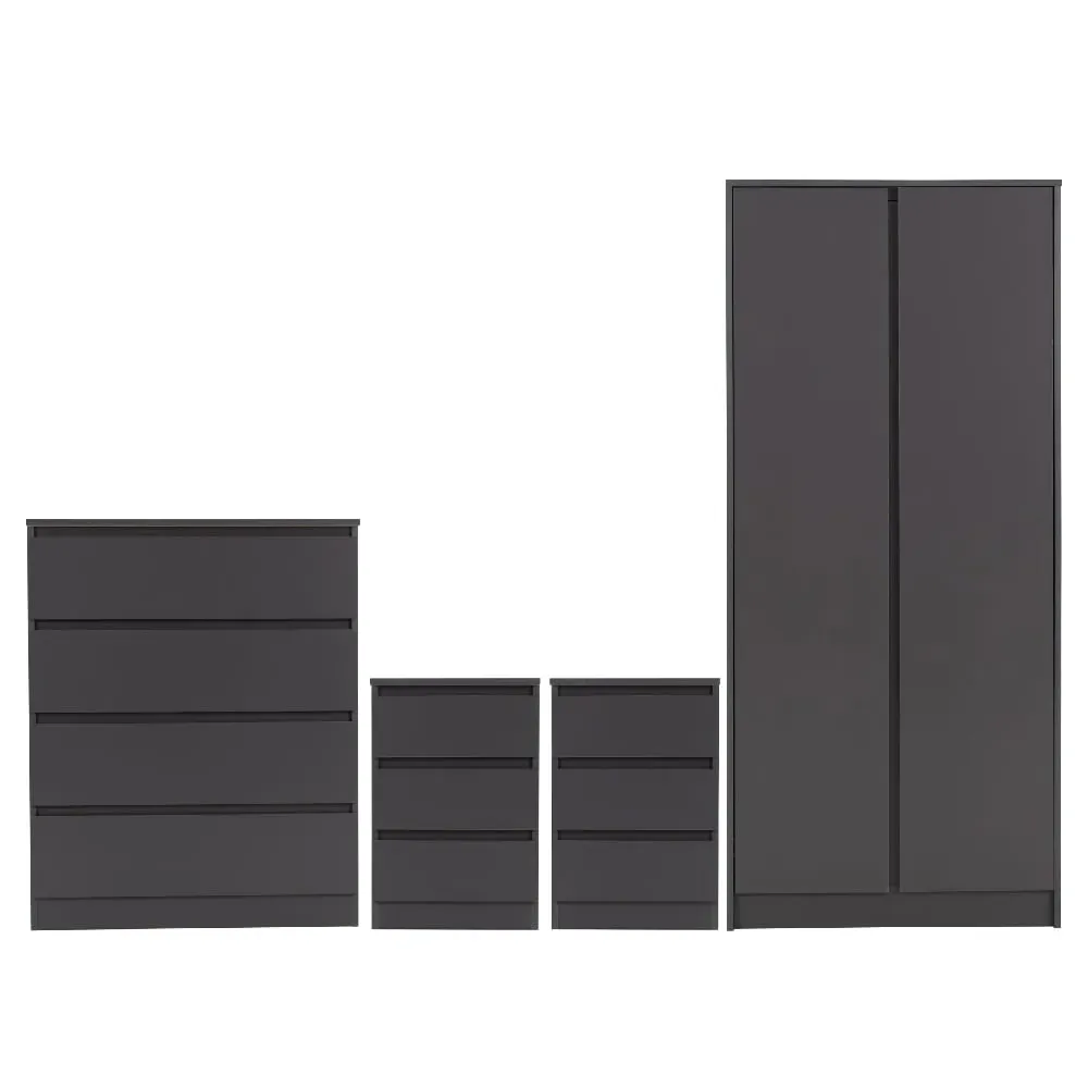 Mcgowen 2-Door Bedroom Furniture Set - Grey