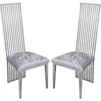 Mchenry High Back Dining Chairs - Silver, Fabric