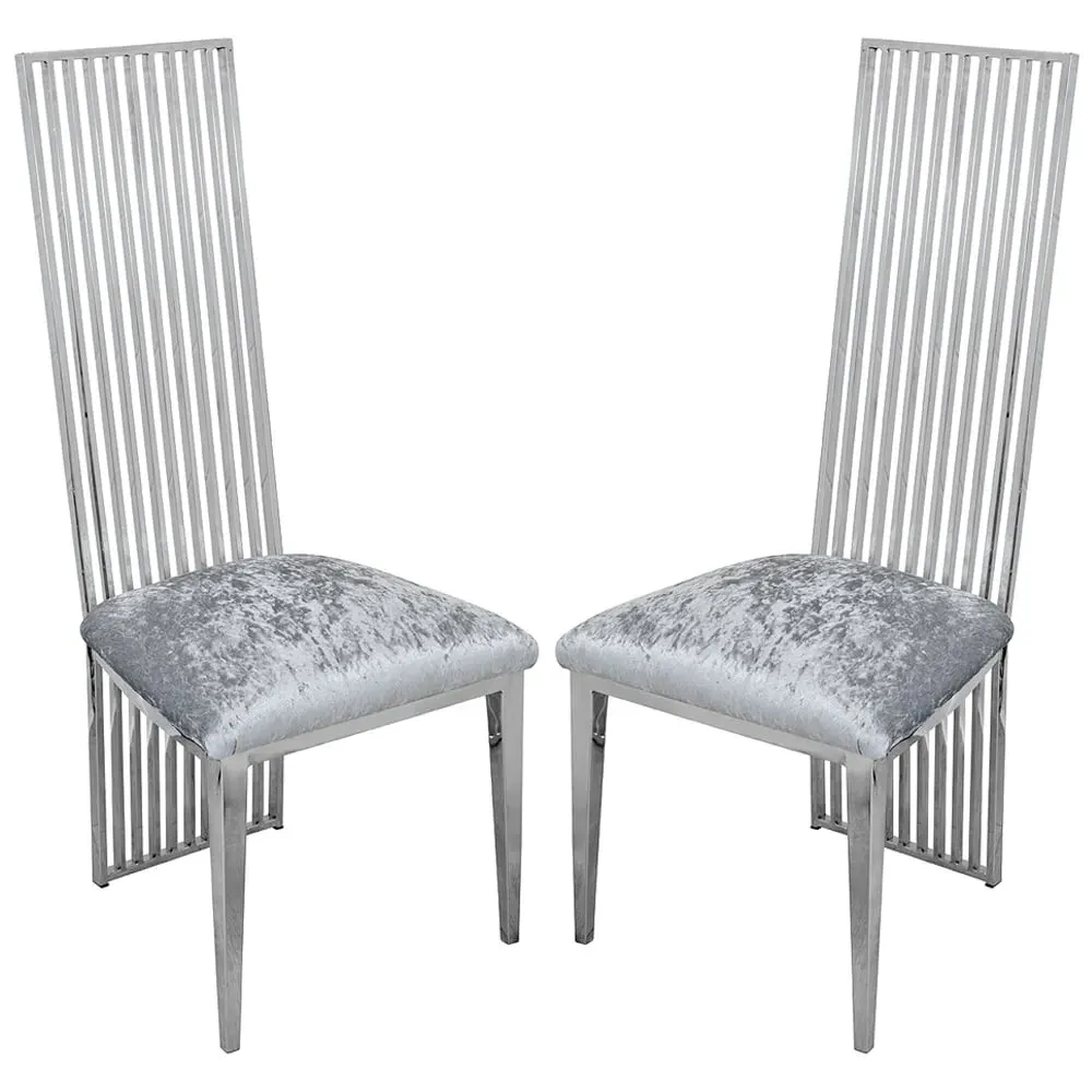 Mchenry High Back Dining Chairs - Silver, Fabric
