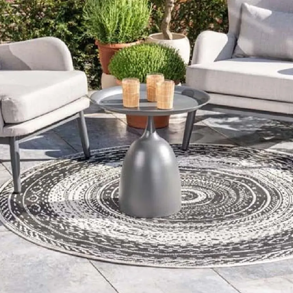 Mckinney Round Garden Side Table - Dark Grey, Aluminium image