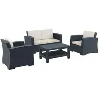 Meadville Rattan Outdoor Lounge Set - Dark Grey
