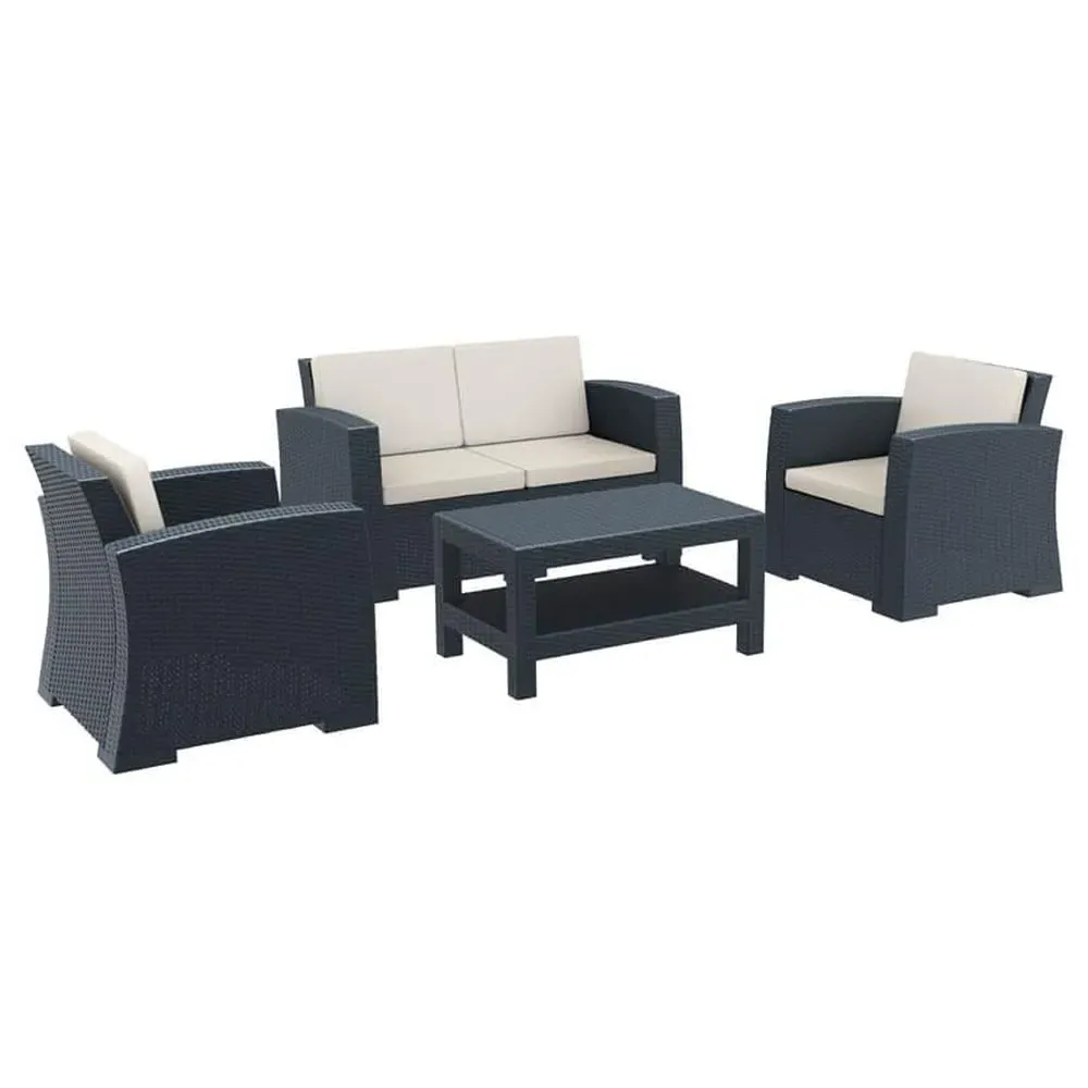 Meadville Rattan Outdoor Lounge Set - Dark Grey
