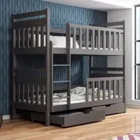 Meaford Bunk Bed with Storage - Graphite, Wood